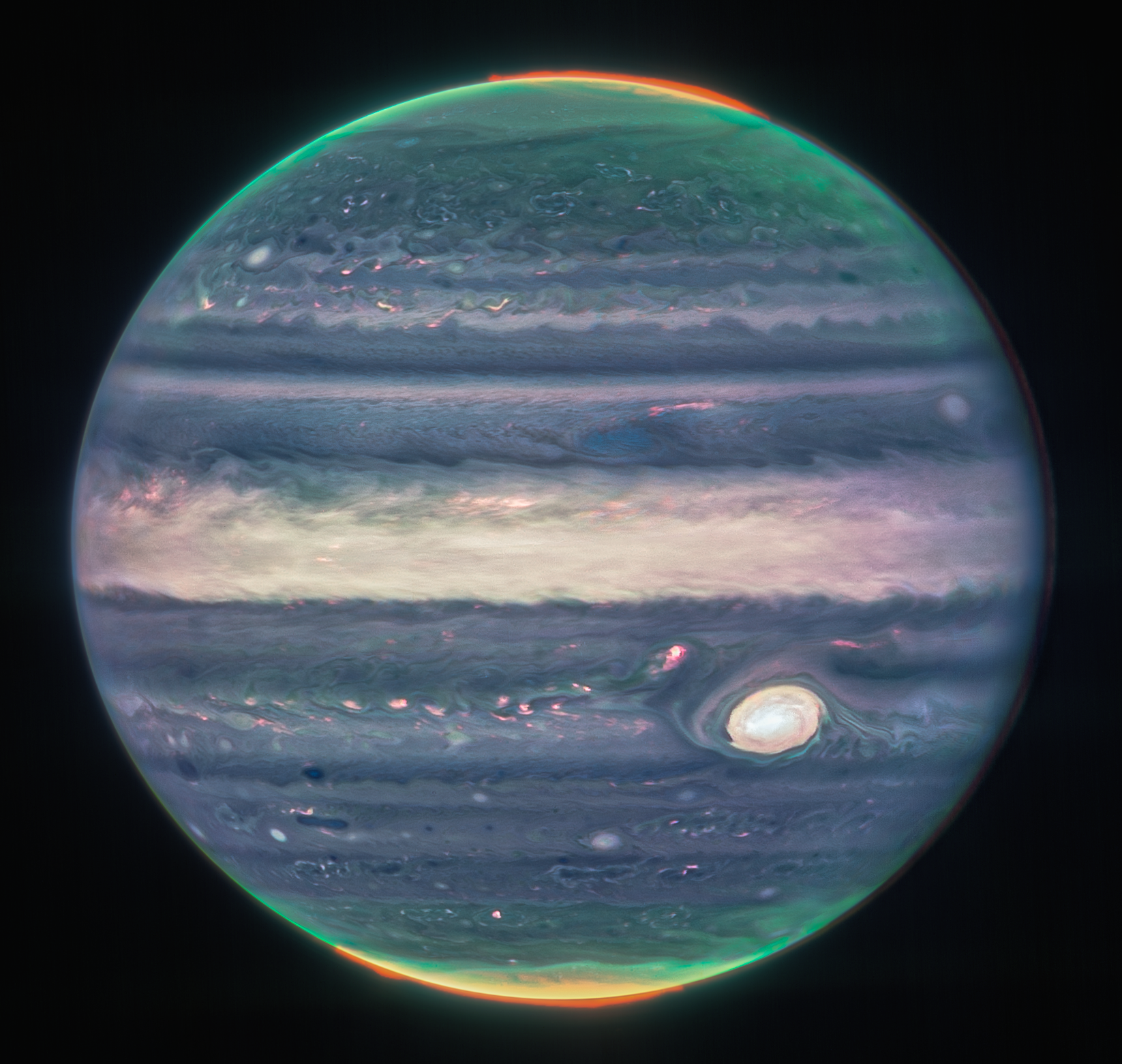 NASA-JamesWebbTelescope- Jupiter Images Showcase Auroras Hazes